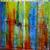 Fused Glass Painting, Abstract, Panels 2 & 2 of Series of 3, Tobago